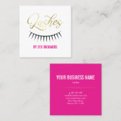 Gold Script en zwarte streepjes Vierkante Visitekaartje (Voorkant / Achterkant)