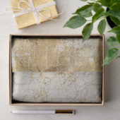 Gold Script Ephemera Franse decoupage Tissuepapier (Geschenk)