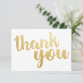 Gold Script Flat Dank u kaart (Staand voorkant)