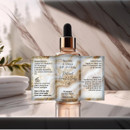 Gold Script Fles Label 4oz Olie Dropper Product