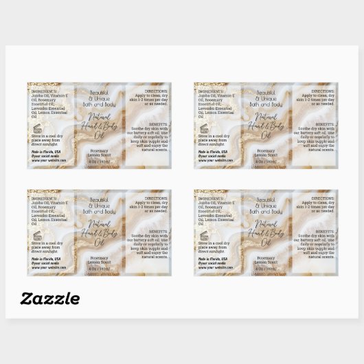 Gold Script Fles Label 4oz Olie Dropper Product (Vel)