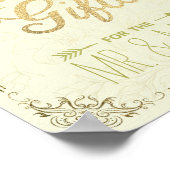 Gold Script Floral Lijst Kaarten Gifts Wedding Sig Poster (Hoek)
