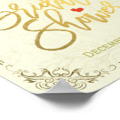 Gold Script Floral Lijst Vrijgezellenfeest Welkom Poster (Hoek)