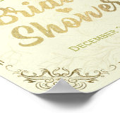 Gold Script Floral Lijst Vrijgezellenfeest Welkom Poster (Hoek)