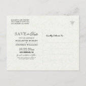 Gold Script Floral Lijst Wedding Save the Date Aankondigingskaart (Achterkant)