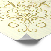 Gold Script Floral Lijst Wedding Seding Chart Poster (Hoek)