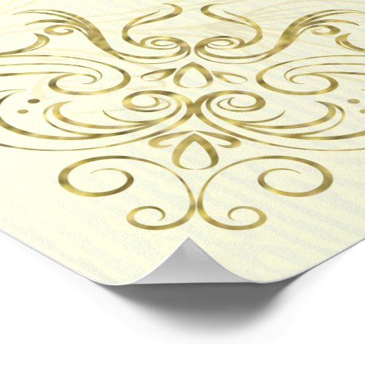 Gold Script Floral Lijst Wedding Seding Chart Poster (Hoek)