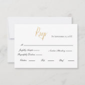 Gold Script Formele Elegant Wedding RSVP-kaart RSVP Kaartje (Voorkant)
