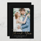 Gold script foto bruiloft bedankt voor de moderne  (Voorkant / Achterkant)