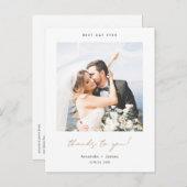 Gold Script Foto Dank u bruiloft Briefkaart (Voorkant / Achterkant)