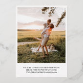 Gold Script-foto's dubbelzijdig huwelijk Folie Uitnodiging (Achterkant)