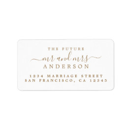Gold Script Future Mr Mrs Return Address Etiket