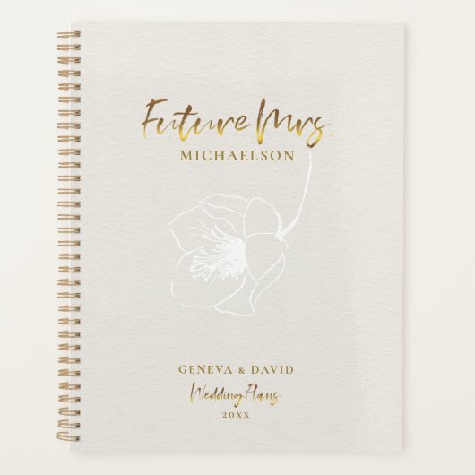 Gold Script Future Mrs Beige Wedding Planner (Voorkant)