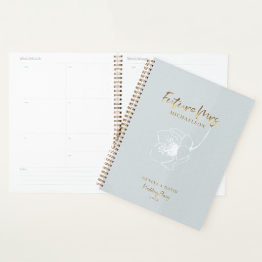 Gold Script Future Mrs Blush Blue Planner (Display)