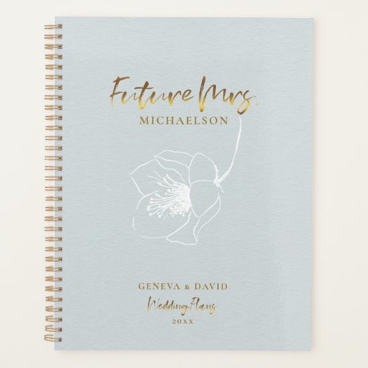 Gold Script Future Mrs Blush Blue Planner (Voorkant)