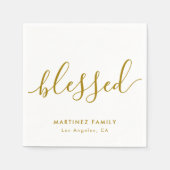 Gold Script Gezegende Vakantie Thanksgiving servet (Voorkant)