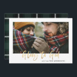 Gold script glory naar god green tartan foto feestdagenkaart<br><div class="desc">Goud script glory naar goede,  stijlvolle vakantiekaart met groen tartan backer-ontwerp. Ruimte voor één foto.</div>