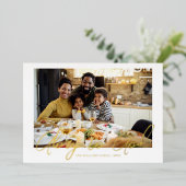 Gold Script | Glory to God Kerstfeestay Foto Folie Feestdagenkaart (Staand Voorkant)