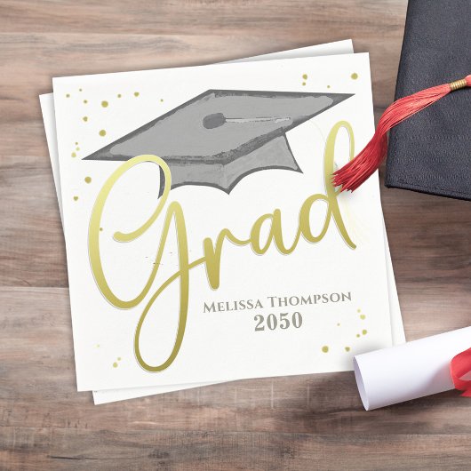 Gold Script Graduation Party Custom Servet