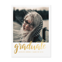 Gold Script Graduation Party | De datum-foto opsla