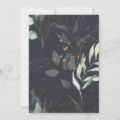 Gold Script Green Foliage Geometric Wedding Save The Date (Achterkant)