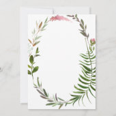 Gold Script Greenery Floral Wreated Baby shower Kaart (Achterkant)
