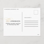 Gold script groene vlakid multi-foto Thanksgiving Feestdagenkaart (Achterkant)