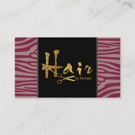 Gold Script Hair Stylist Salon Appointment #9 Afsprakenkaartje (Voorkant)