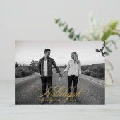 Gold Script Hallelujah Christmas | Religieuze foto Folie Feestdagenkaart (Staand Voorkant)