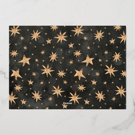 Gold Script Happy Nieuwjaar foto Folie Feestdagenkaart (Achterkant)