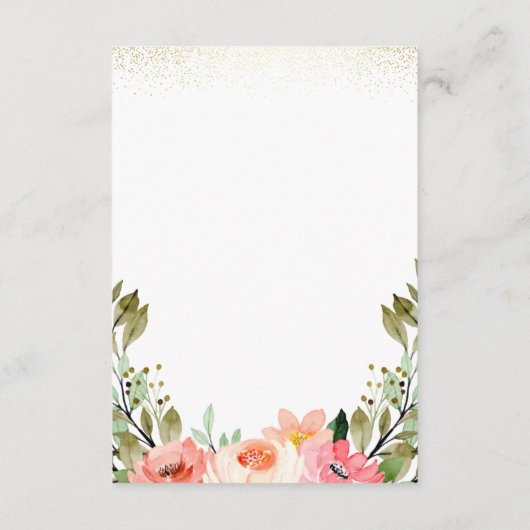 Gold Script Hartelijk dank | Roze Waterverf Floral Bedankkaart (Achterkant)