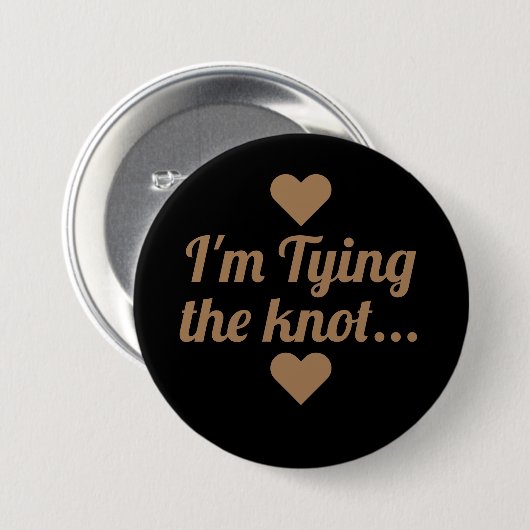 Gold Script Ik bind de knoop Button (Voorkant /achterkant)