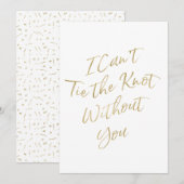 Gold Script "Ik kan de knoop niet zonder jou Strop Kaart (Voorkant / Achterkant)