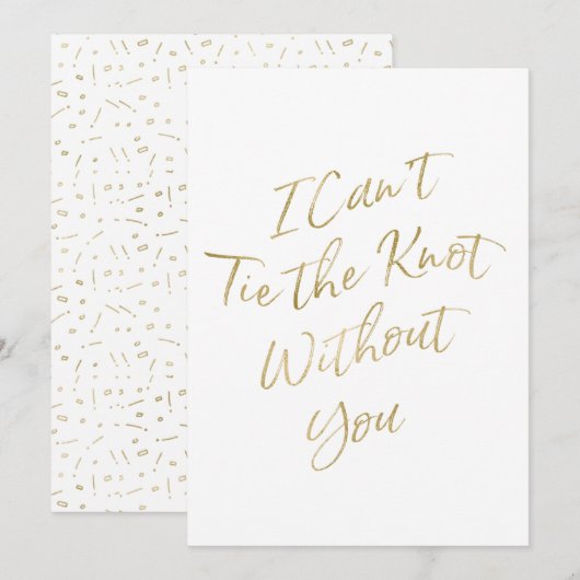 Gold Script "Ik kan de knoop niet zonder jou Strop Kaart (Voorkant / Achterkant)