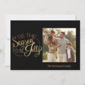 Gold Script is de seizoensgevoelige fotokaart Feestdagenkaart (Voorkant)