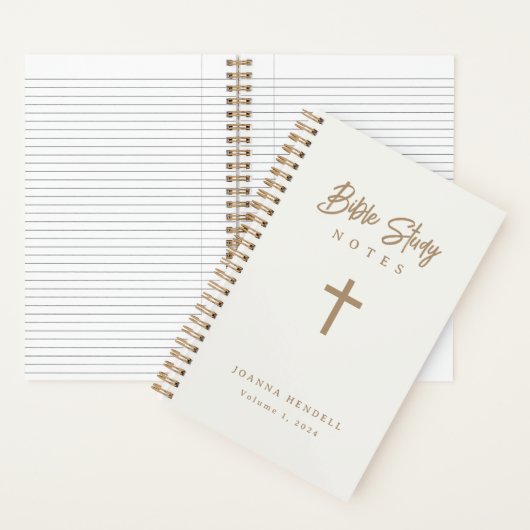 Gold Script Ivory Design Bible Study Hardcover Notitieboek (Binnen)