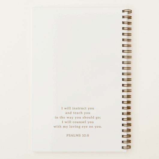 Gold Script Ivory Design Bible Study Hardcover Notitieboek (Achterkant)