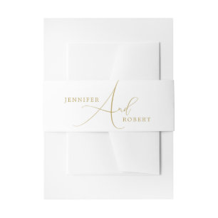 Gold Script-kalligrafie op witte achtergrond Uitnodigingen Wikkel