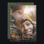 Gold script kerststerren 1 foto groene vakantie feestdagenkaart<br><div class="desc">Gold scripted sterren waren vrolijk kerstfeest 1 fotovakantiekaart. Met een gouden effect manuscripttekst en goudeffect ontwerp,  kan de groene achtergrondkleur veranderen om uw stijl aan te passen.</div>