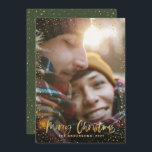 Gold script kerststerren 1 foto groene vakantie feestdagenkaart<br><div class="desc">Gold scripted sterren waren vrolijk kerstfeest 1 fotovakantiekaart. Met een gouden effect manuscripttekst en goudeffect ontwerp,  kan de groene achtergrondkleur veranderen om uw stijl aan te passen.</div>