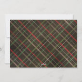Gold Script-kersttartan-fotokaart Feestdagenkaart (Achterkant)