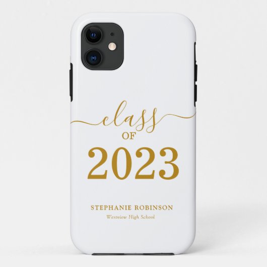 Gold Script-klasse van 2023-Afstuderen Case-Mate iPhone Case (Achterkant)