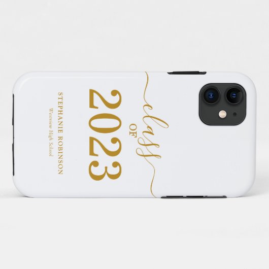 Gold Script-klasse van 2023-Afstuderen Case-Mate iPhone Case (Achterkant (horizontaal))