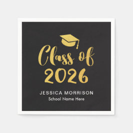 Gold Script Klasse van 2025 Graduation Party Servet