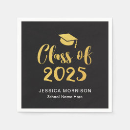 Gold Script Klasse van 2025 Graduation Party Servet