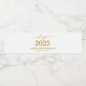 Gold Script Klasse van 2025 Graduation Party Waterfles Etiket (Enkel label)