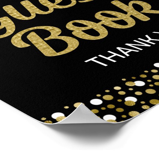 Gold Script Log het Afstudeerder van het gastboek  Poster (Hoek)