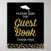 Gold Script Log het Afstudeerder van het gastboek Poster (Voorkant)