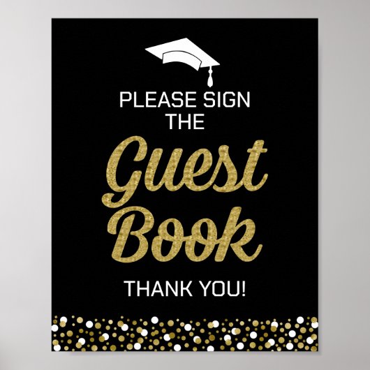 Gold Script Log het Afstudeerder van het gastboek Poster (Voorkant)