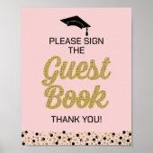 Gold Script Log het Afstudeerder van het gastboek  Poster (Voorkant)